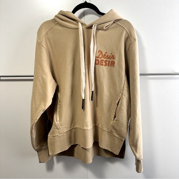 NWT Sandrine RosexFree People Collab Size XS Desir Hoodie Tan Cozy Hip Hop Trend - Picture 2 of 15
